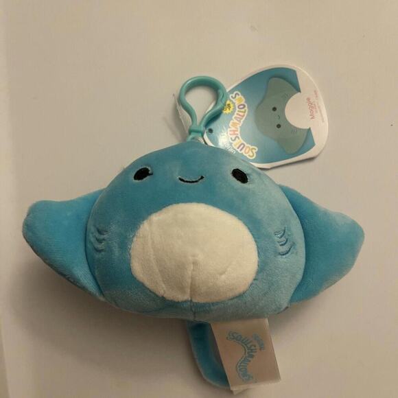 Squishmallows Other - 3.5" Squishmallow Clip-on Plush Maggie The Teal Stingray NWT